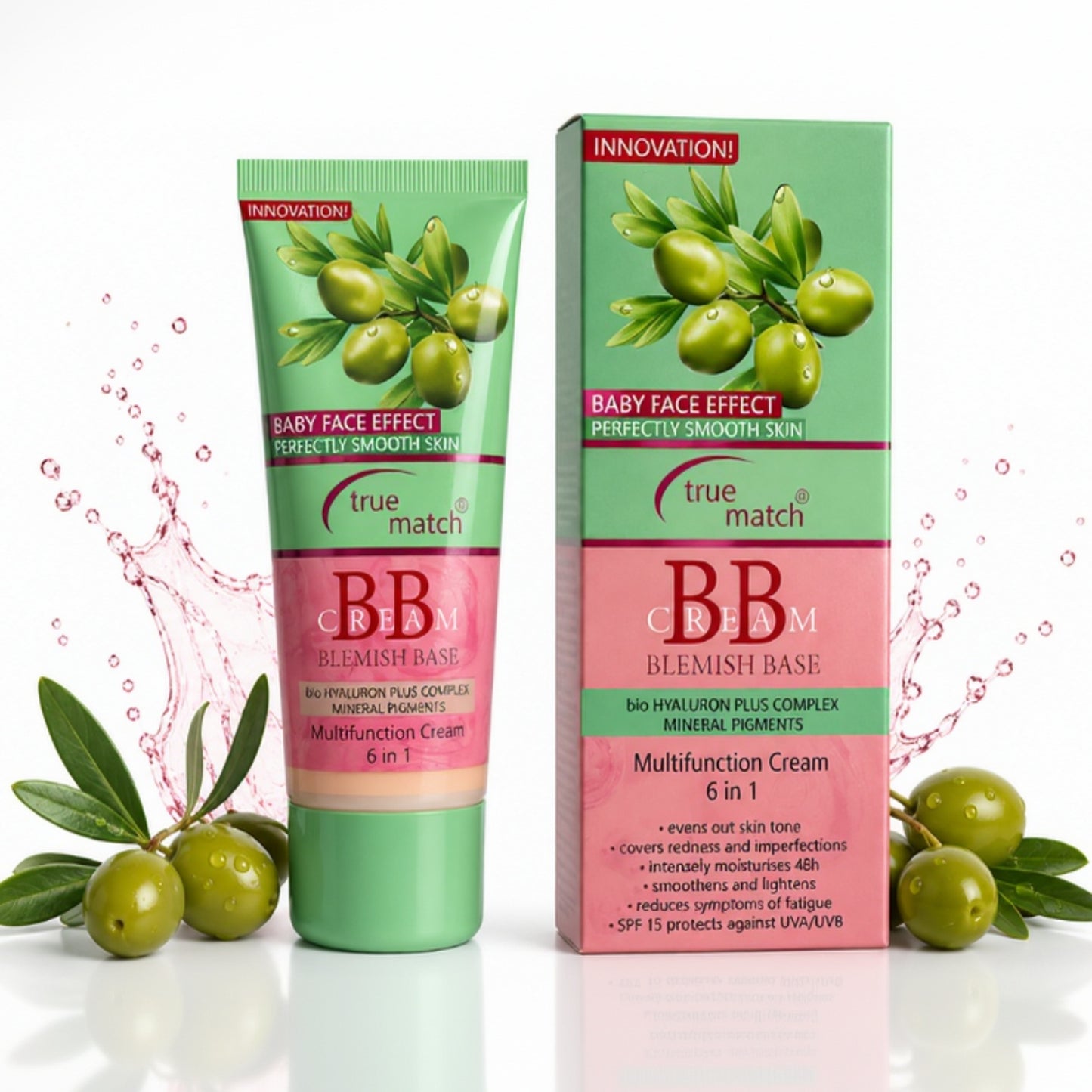 True Match BB Cream – Olive Nourishing | 6-in-1 Multifunction Cream