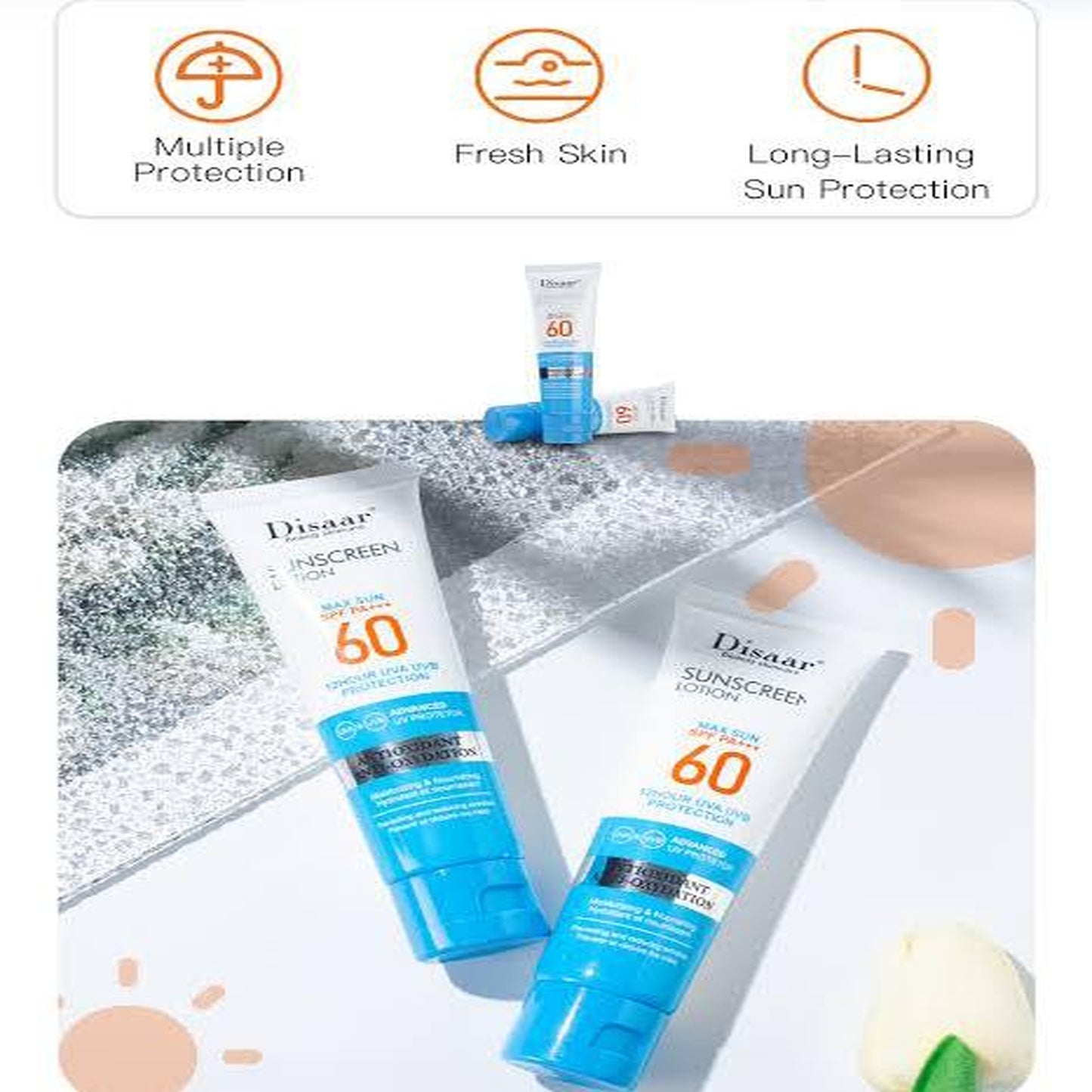 Disaar SPF 60 Ultra-Protection Sunblock Cream | Long-Lasting & Anti-Oxidation Formula