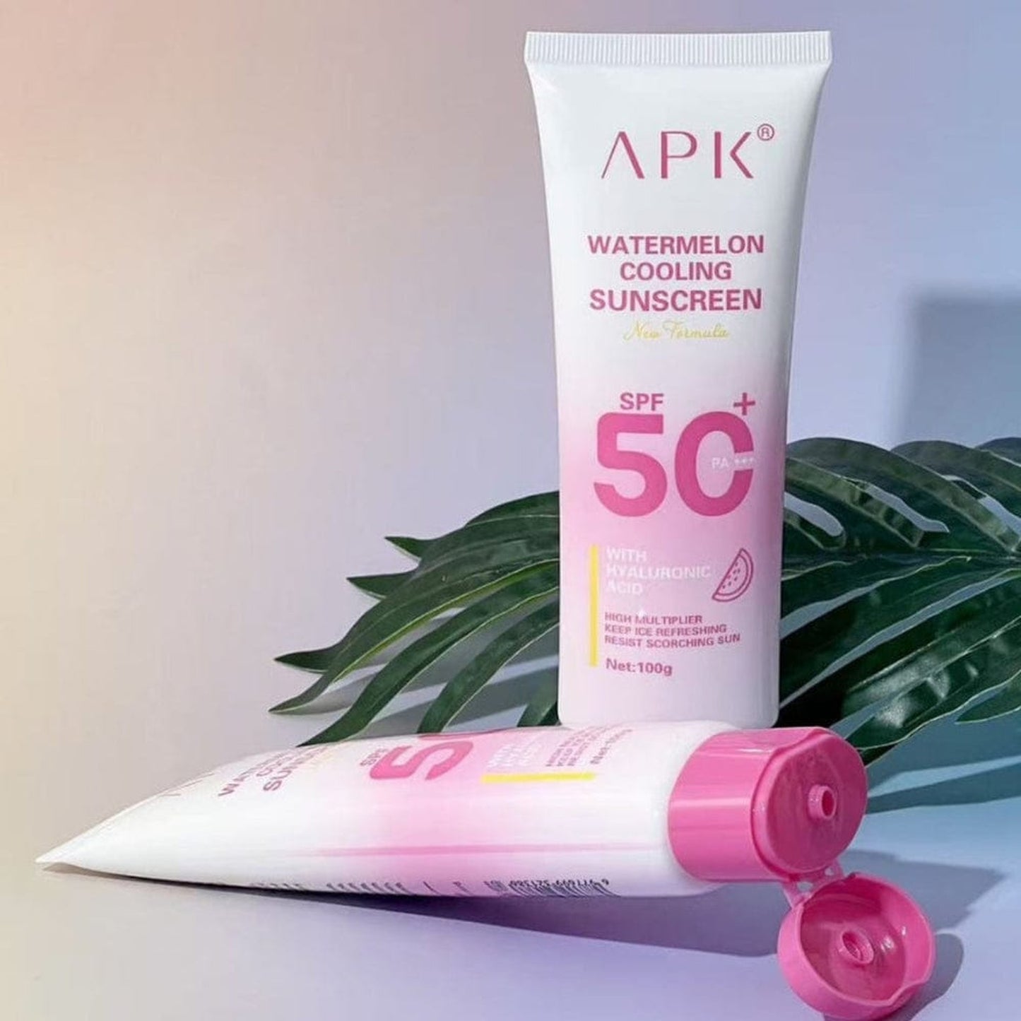 APK Watermelon Hydrating & Cooling Sunscreen SPF 50+ | Non-Greasy Sun Protection Cream