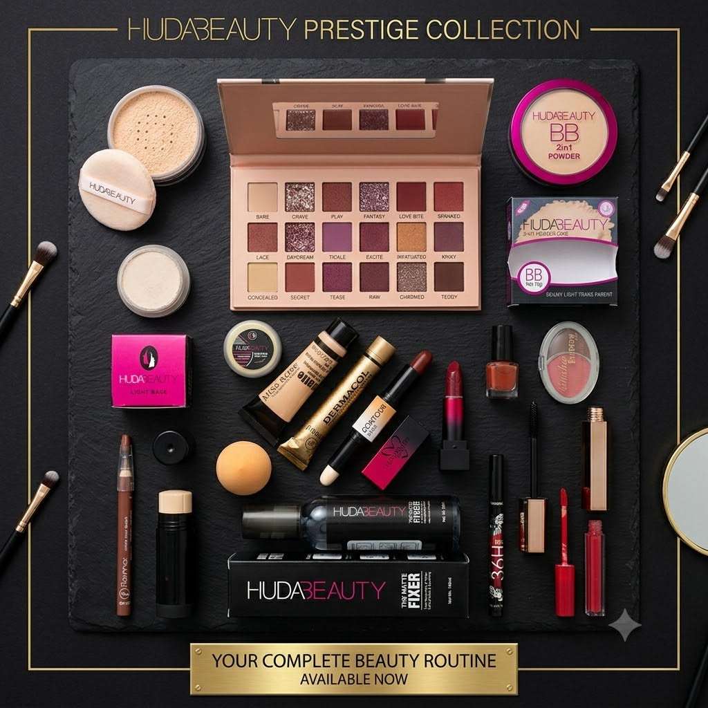 HudaBeauty Prestige Collection – Complete Beauty Routine Makeup Deal (Premium Edition)