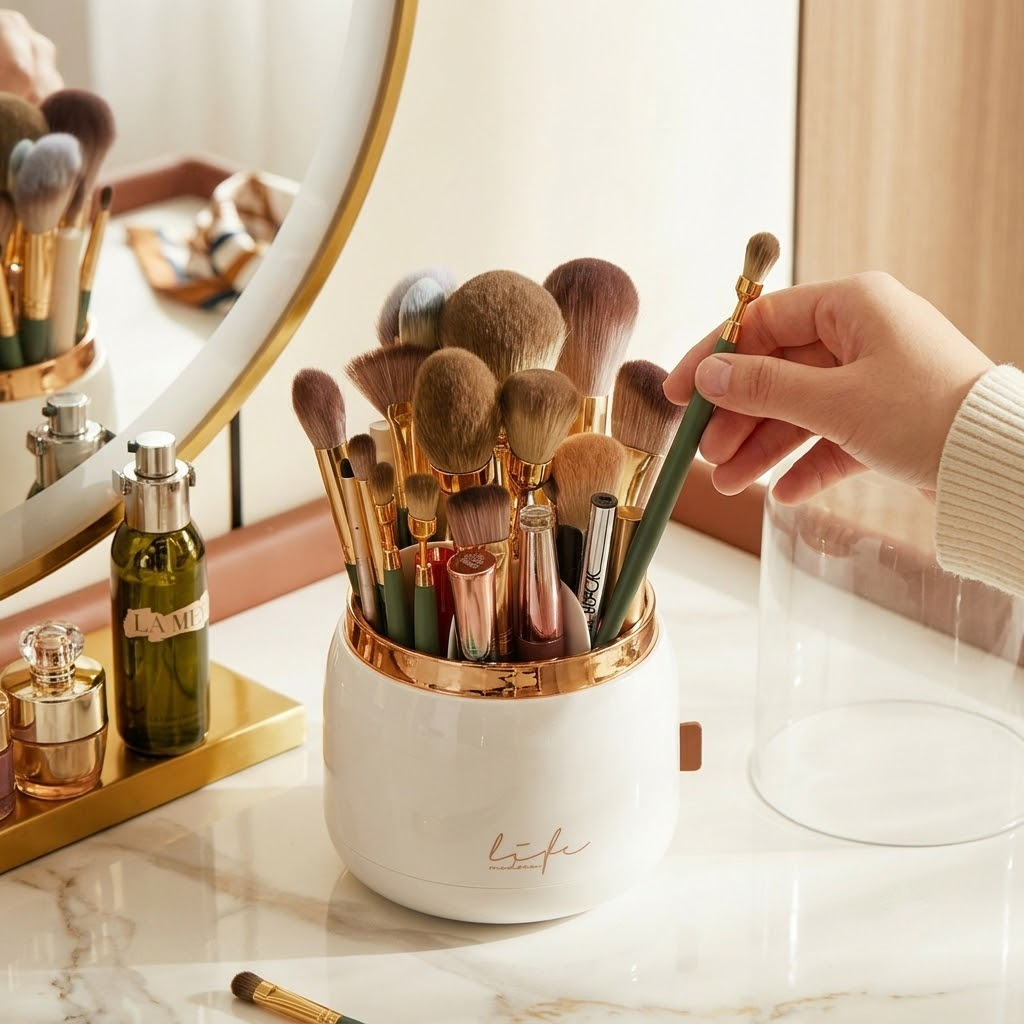 Aesthetic Makeup Brush Organizer & Storage Holder