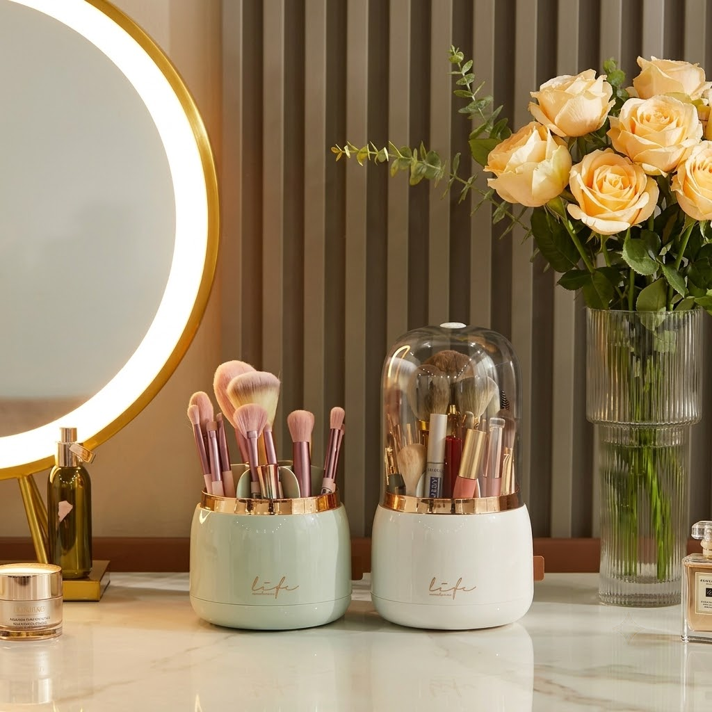Aesthetic Makeup Brush Organizer & Storage Holder