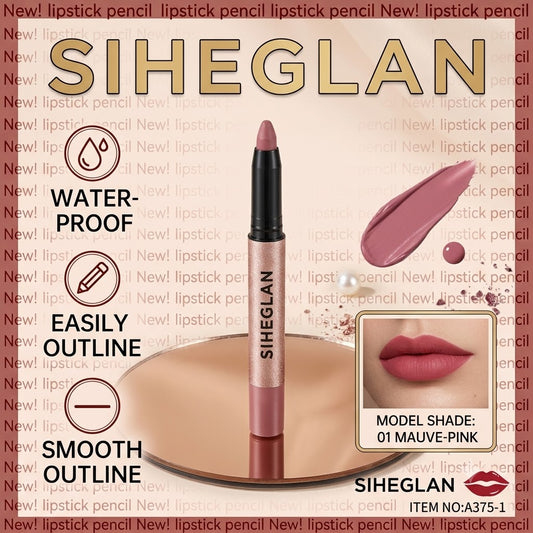 SIHEGLAN Waterproof Matte Lipstick Pencil – High Pigment Lip Liner & Lipstick