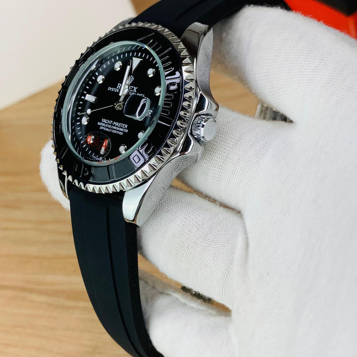 Yacht-Master Sports Watch with Matte Black Bezel & Oysterflex-Style Strap