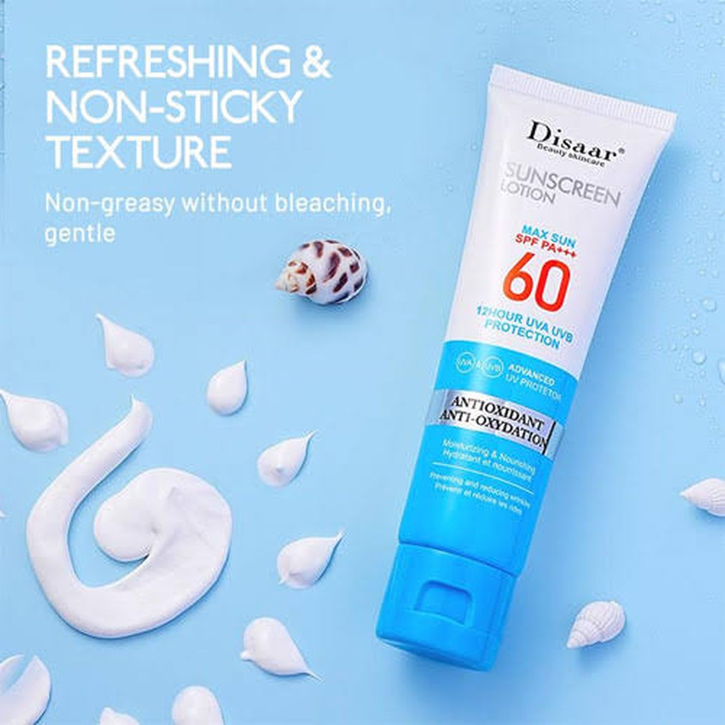Disaar SPF 60 Ultra-Protection Sunblock Cream | Long-Lasting & Anti-Oxidation Formula