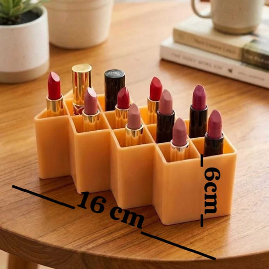 Multi-Slot Silicone Lipstick Organizer & Makeup Display Stand