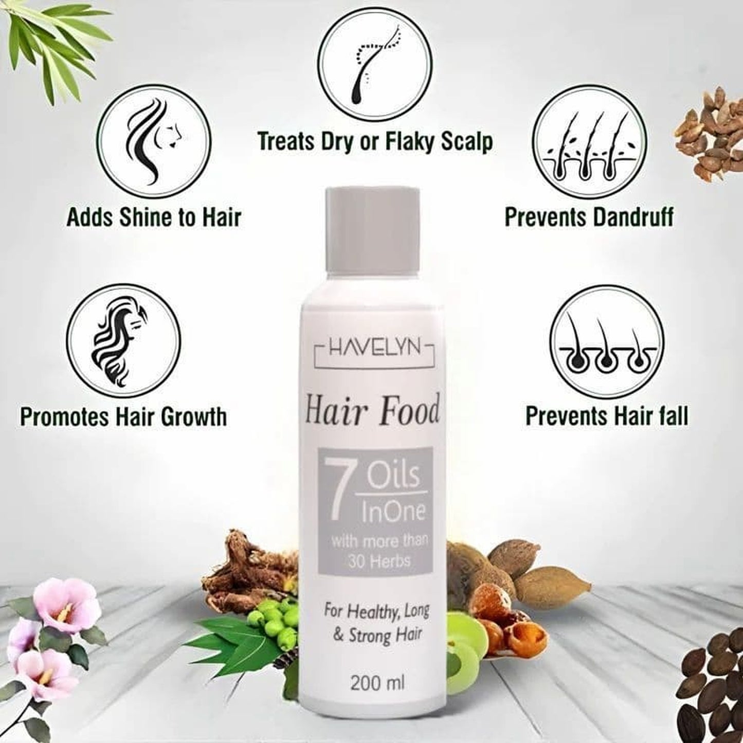 Havelyn Hair Food 7-in-1 Herbal Hair Oil | Hair Fall – Mirror Glam