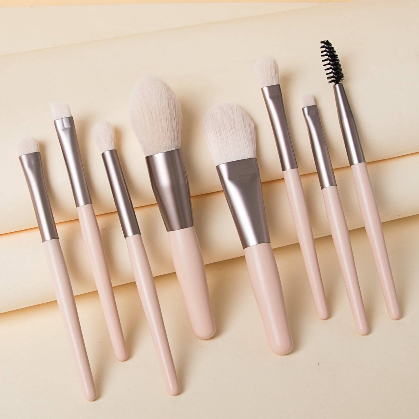 8-Pcs Premium Mini Makeup Brush Set with Travel Pouch | Soft Synthetic Bristles | Beginner & Pro