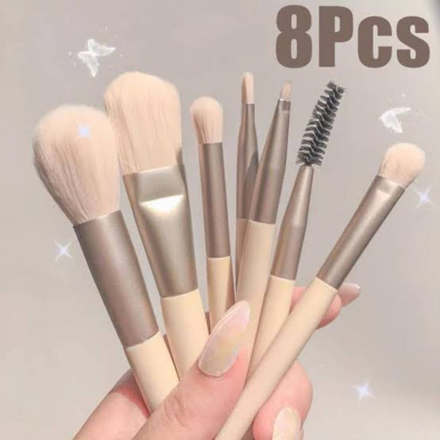 8-Pcs Premium Mini Makeup Brush Set with Travel Pouch | Soft Synthetic Bristles | Beginner & Pro