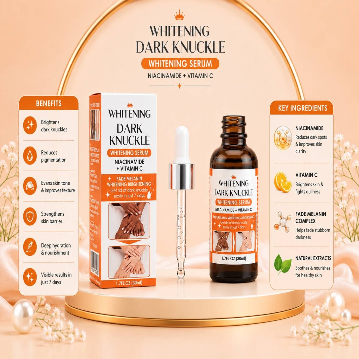 Dark Knuckle Whitening & Brightening Serum (30ml) – Fast Results in Just 7 Days