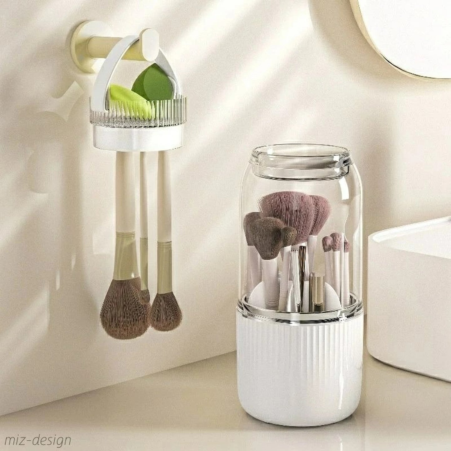 Portable Makeup Brush Cleaning Bowl and Hanging Dryer Organiser